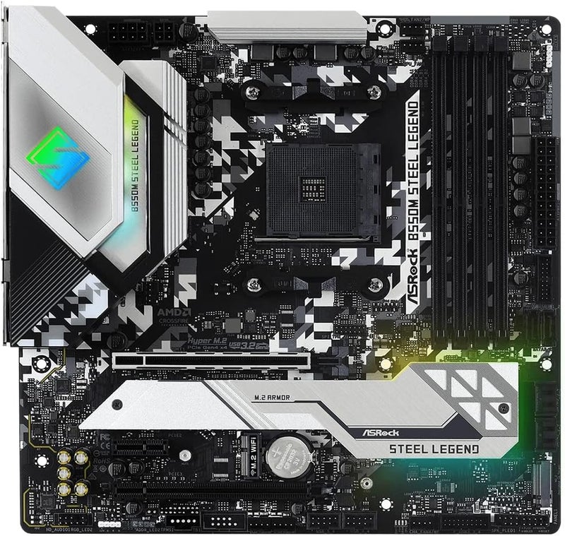 ASRock B550M Steel Legend Supports 3rd Gen AMD AM4 Ryzen™ / Future AMD Ryzen™ Processors Motherboard - Image 2